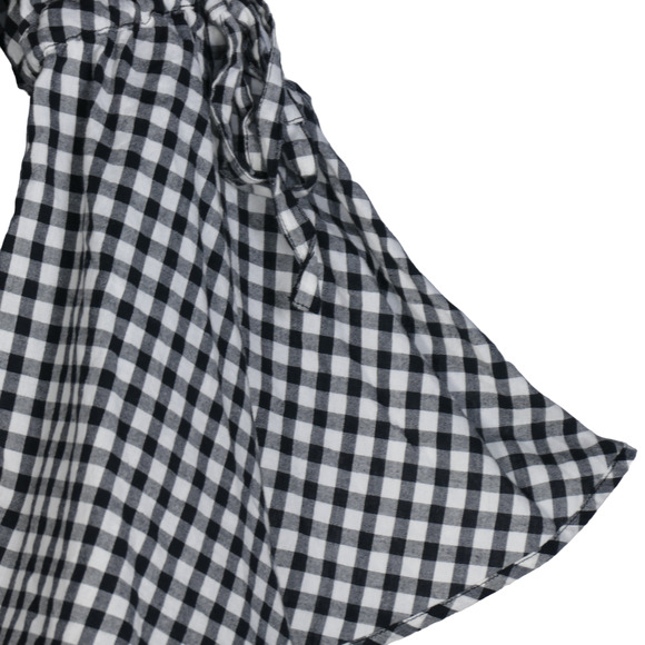 Ann Taylor Loft Blouse Women PS Small Petite Black White Gingham Split Sleeves - Picture 4 of 13